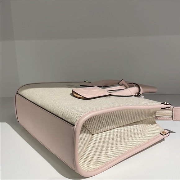 Michael Kors Mirella small shopper crossbody bag canvas pink powder blush - Picture 4 of 7